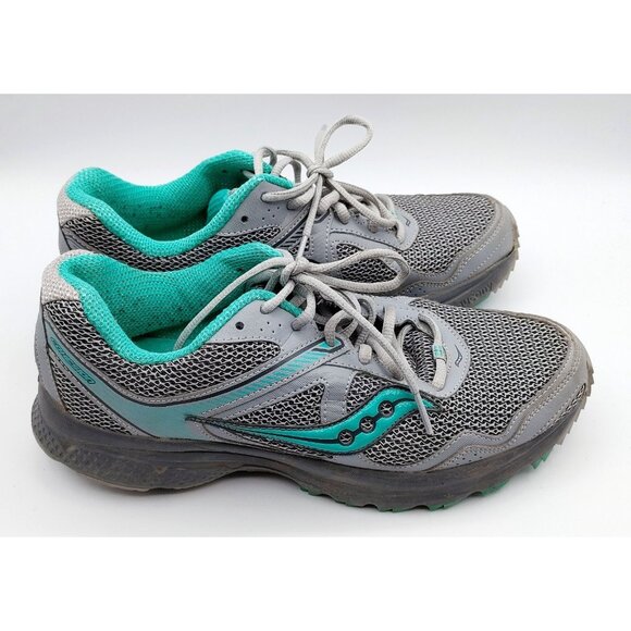 Saucony Womens 9.5 Cohesion 10 Running Walking Sneakers Shoes Gray Teal S15339 - Picture 5 of 8
